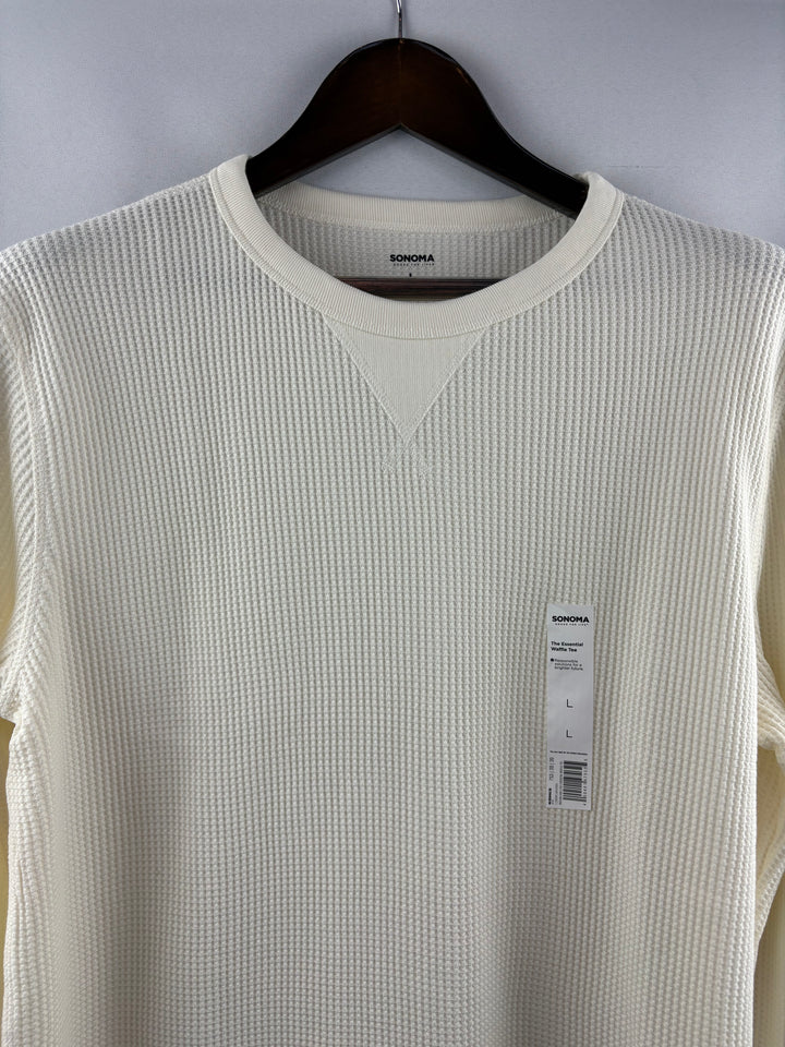 Men’s Sonoma Large Cream Long Sleeve Shirt