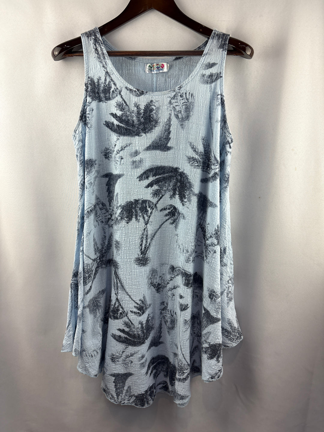 Women’s India Boutique One Size Pale Blue Palm Tree Dress