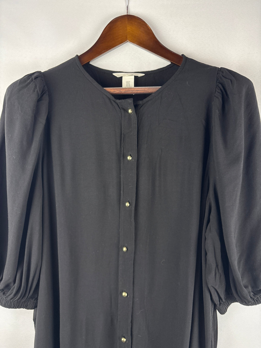 Women’s H&amp;M XL Black Short Sleeve Midi Dress