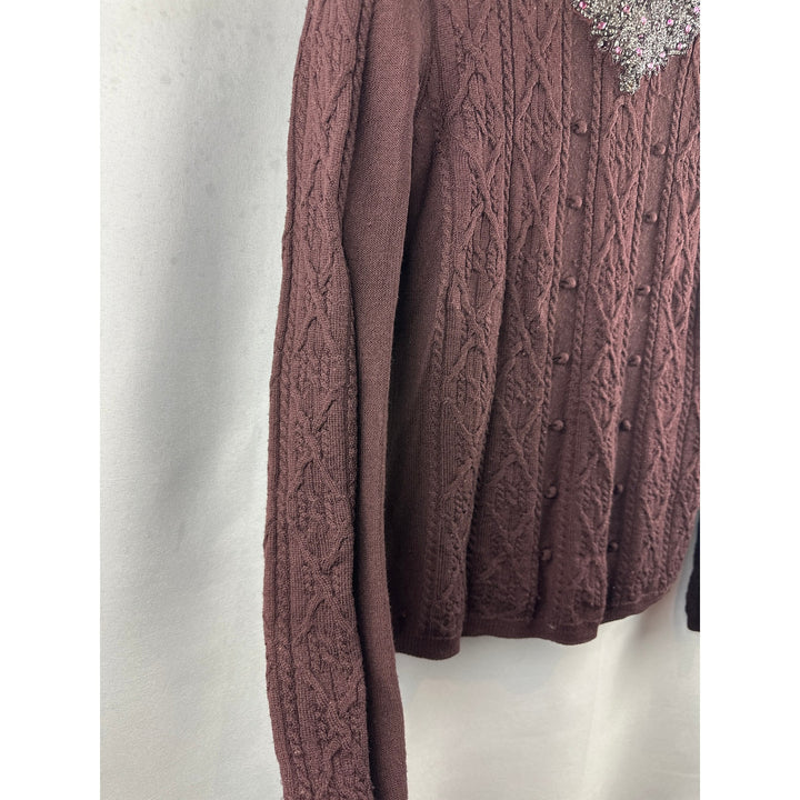 Women’s Vintage Valentino Brown Virgin Wool Sweater Size M