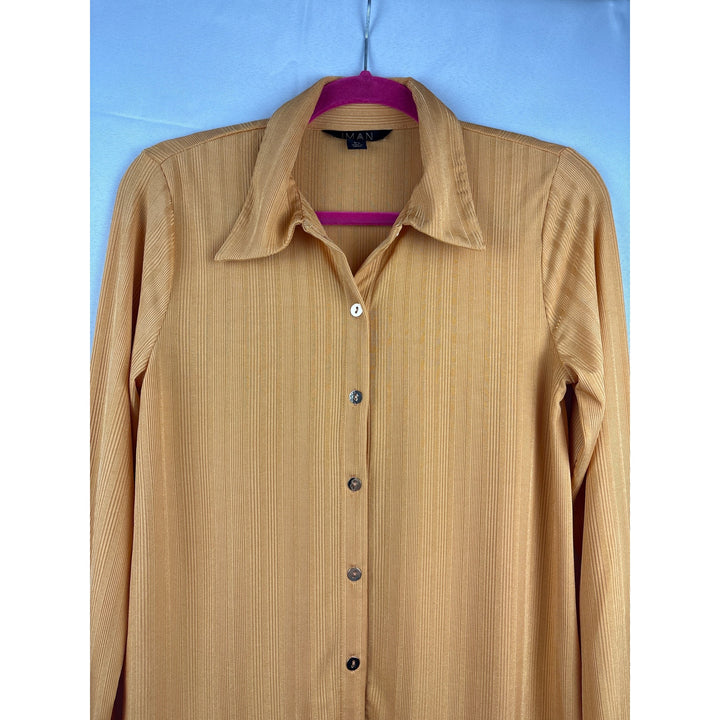 Iman XS Long Sleeve Button-Up Shirt - Mustard Yellow