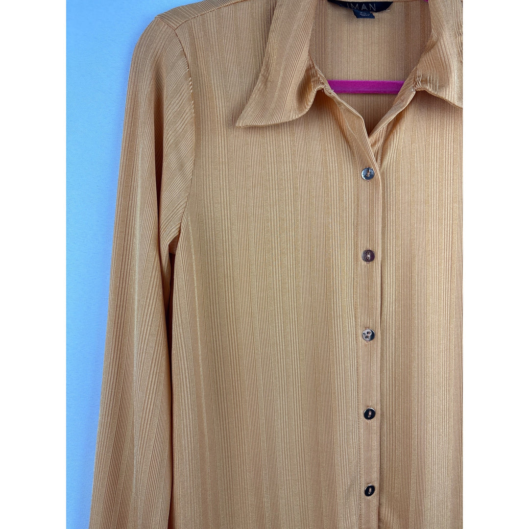 Iman XS Long Sleeve Button-Up Shirt - Mustard Yellow