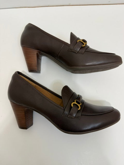 Sofft Leona Leather Loafer Pumps Chocolate NWT Sz9.5