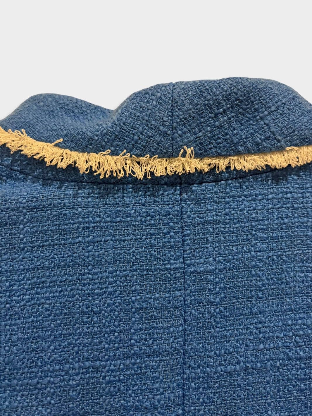 Susan Graver Royal Blue Tweed Blazer Jacket Size 4 Gold Buttons Quiet Luxury