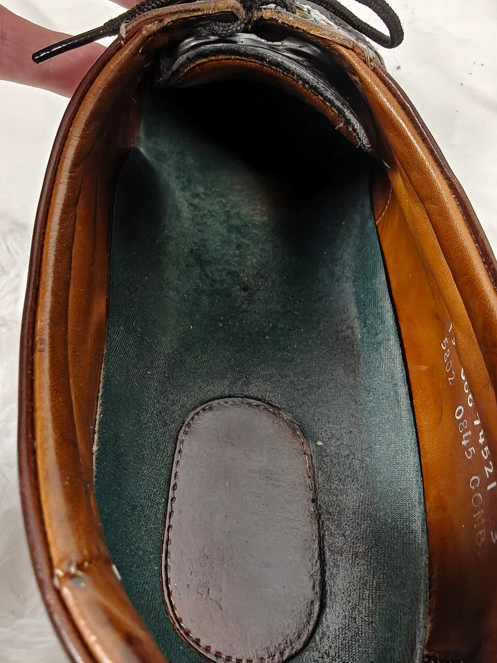 Mens Allen Edmonds Leather Moc Toe Oxford Shoes Black Brown Size 13
