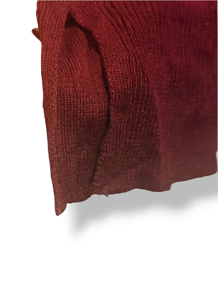 Zara Burgundy Lightweight Knit Sweater Top Size M NWT Quiet Luxury Workwear