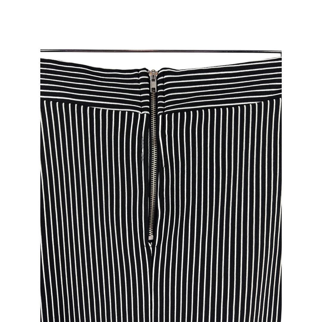 Women’s Alya. Small Black & White Pinstriped Midi Skirt w/ Bow