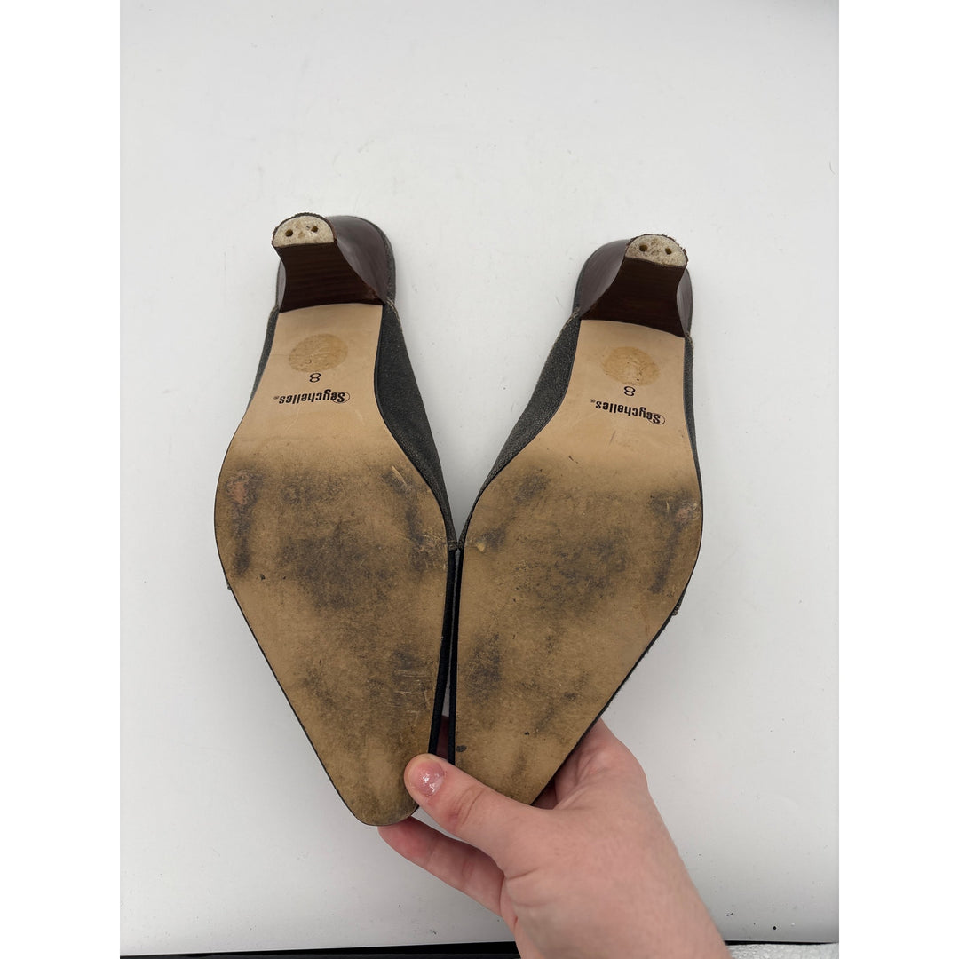 Women’s Seychelles Size 8 Denim Kitten Heels w/ Buckle Detail
