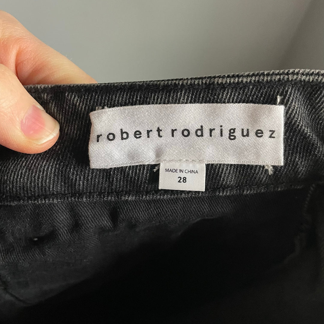 Robert Rodriguez Black High Waist Minimalist Boho Wide Leg Jeans size 28"