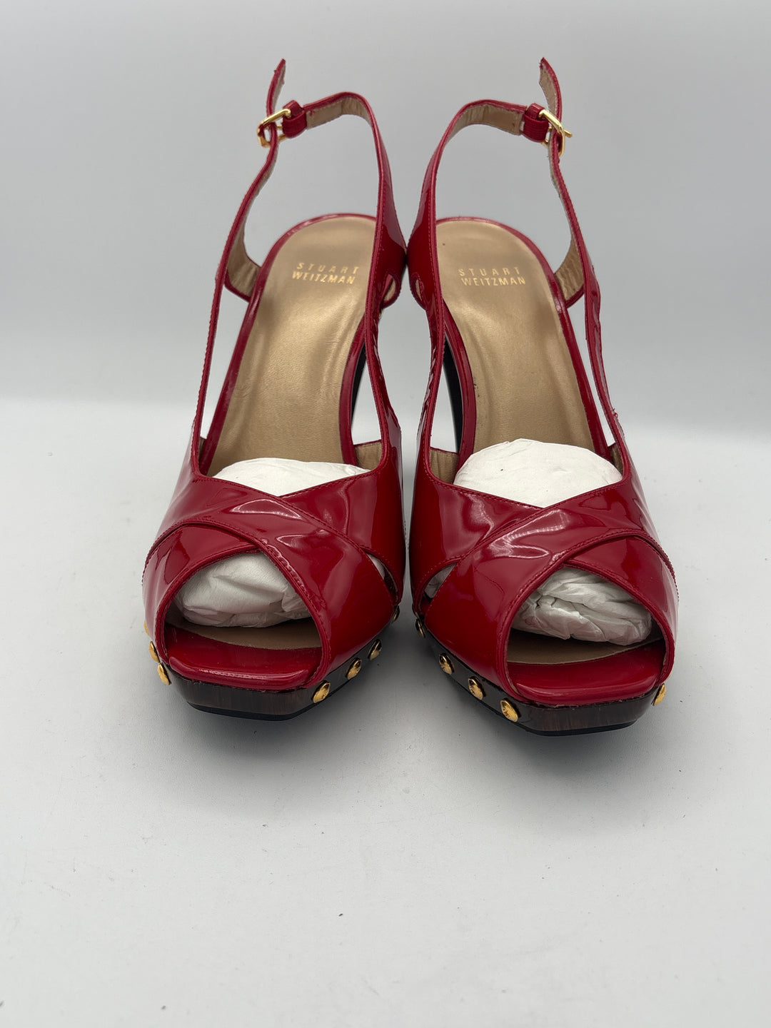 Women’s Stuart Weitzman Size 8.5 Bright Red Strappy Pumps