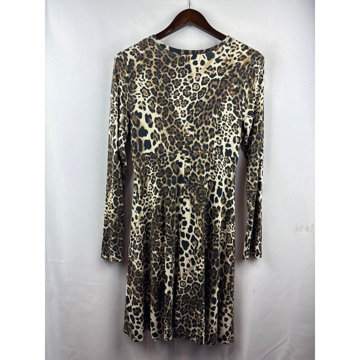 Women’s Karen Kane Large Cheetah Print Midi Wrap Style Dress