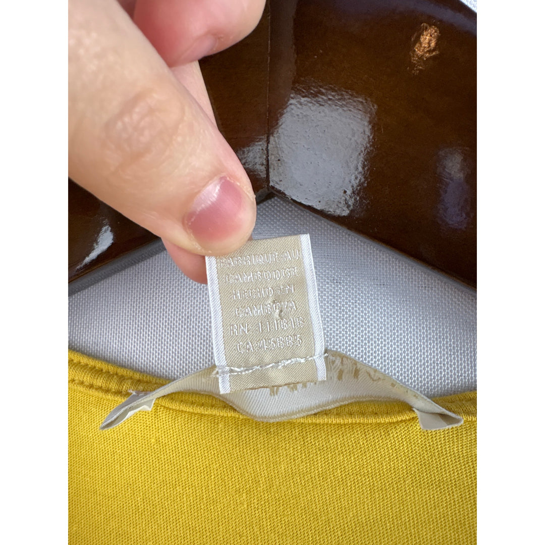 Women’s Michael Kors Medium Yellow Tank Faux Wrap Shirt
