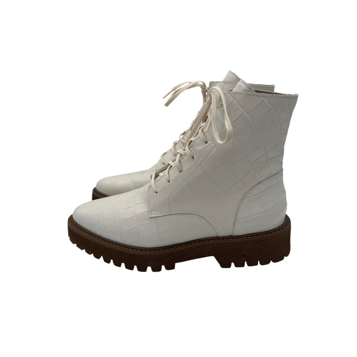 Women’s Frēda Salvador Size 8 White Leather Lace Up Boots