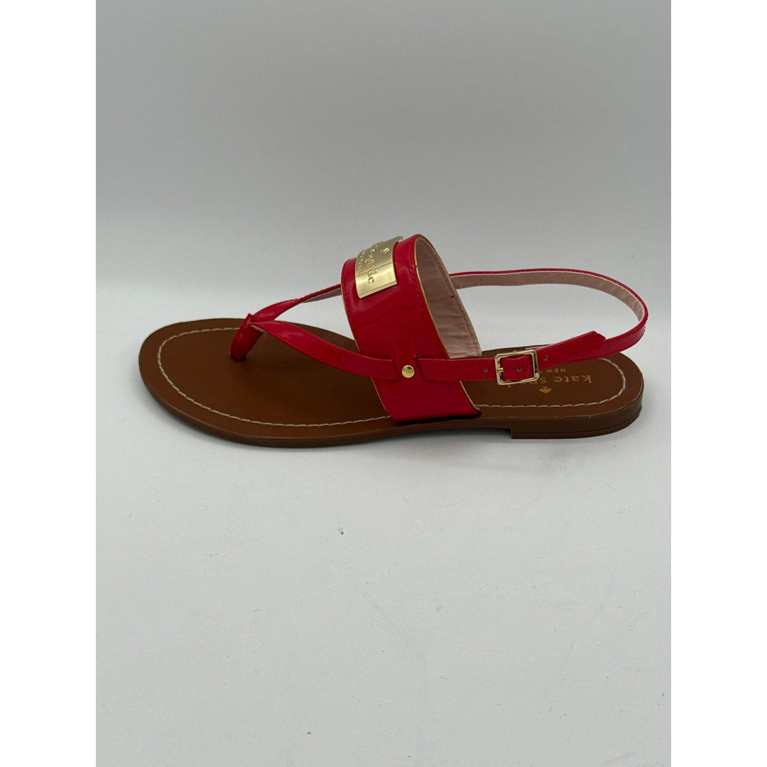 Women’s Kate Spade New York Cassandra Thong Flat Sandals Beautiful Bold Red Sz 7 1/2M
