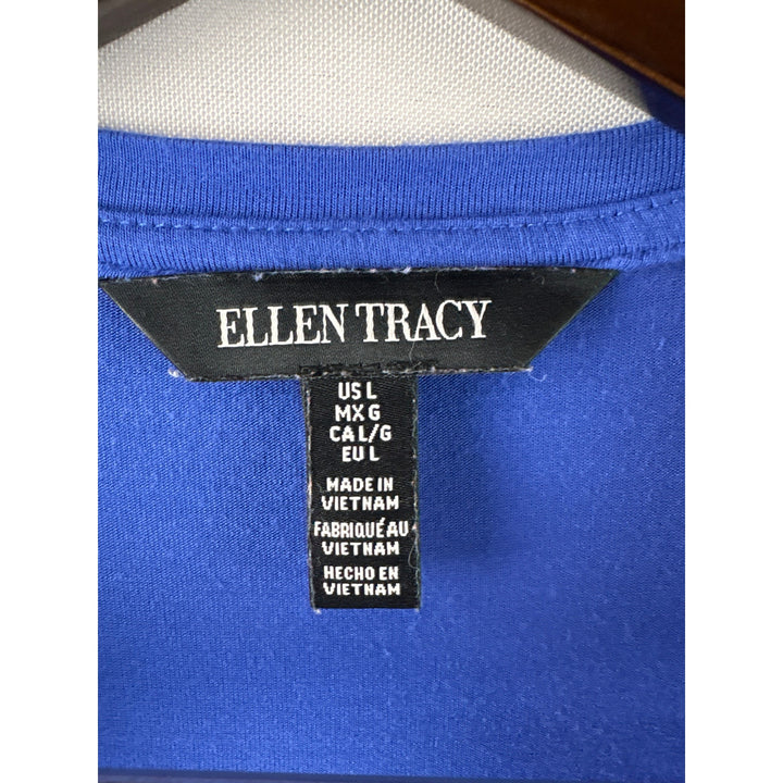 Women’s Ellen Tracy Large Cornflower Blue Short Sleeve Shirt