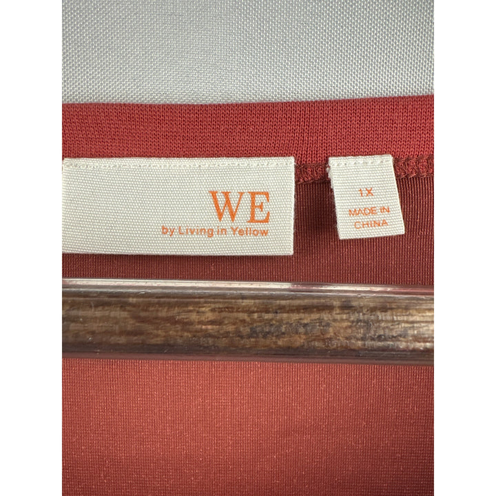 Women’s We By Living In Yellow Velvet V-Neck Blouse Rust Orange Size 1X