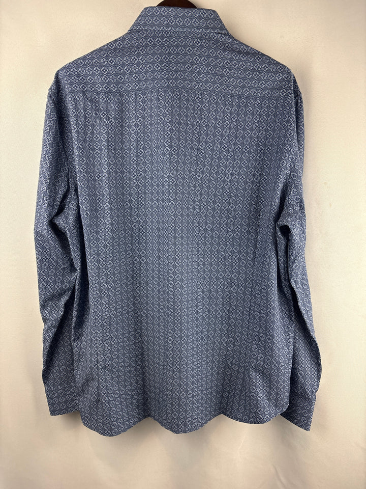 Men’s Soul of London XXL Blue Patterned Button Down