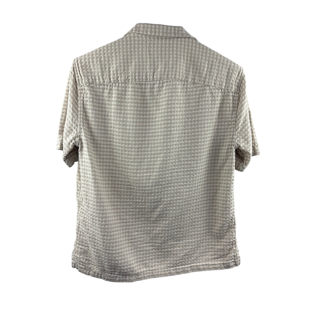 Men’s Abercrombie & Fitch Small Tan & Cream Short Sleeve Button Up