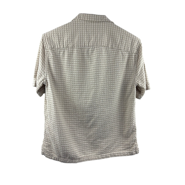 Men’s Abercrombie & Fitch Small Tan & Cream Short Sleeve Button Up
