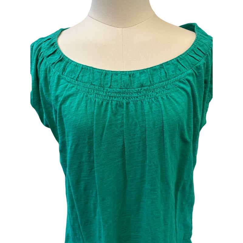 Ann Taylor Loft Green Cap Sleeve Tank Blouse Size L