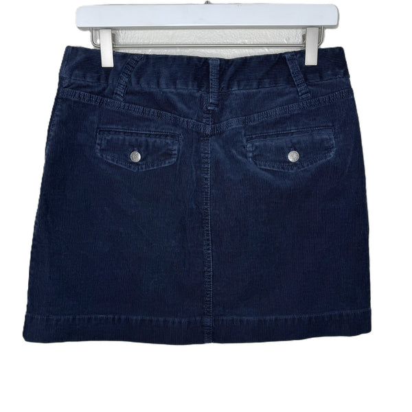 Vintage J. Crew Navy Blue Corduroy A-Line Mini Skirt, Size 6