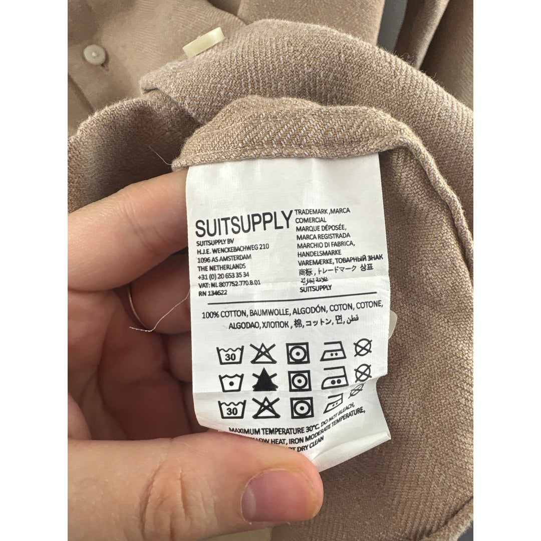 Men’s SuitSupply Size 38/15 Tan Button Up Shirt