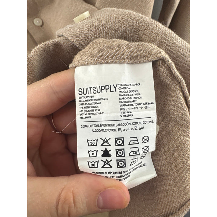 Men’s SuitSupply Size 38/15 Tan Button Up Shirt