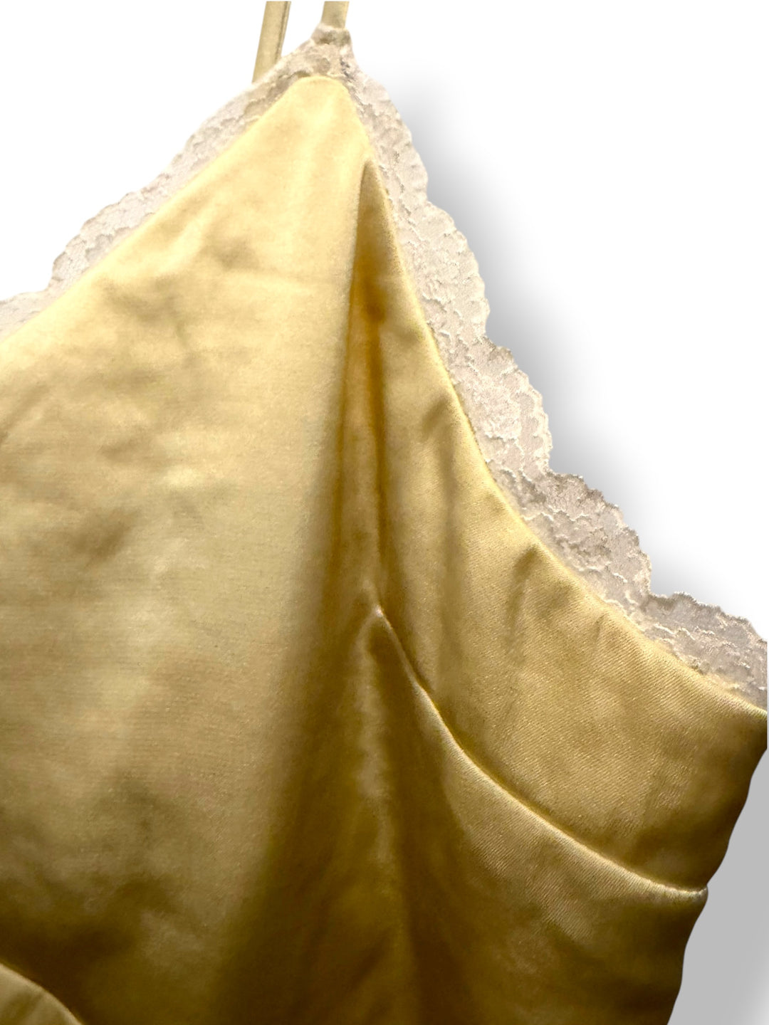 Abercrombie &amp; Fitch Yellow Lace Trim Slip Dress Size L NWT Y2K Fairycore