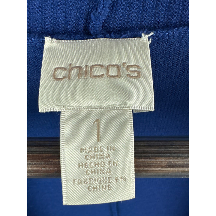 Women’s Chicos Size 1 Royal Blue Short Sleeve Sweater