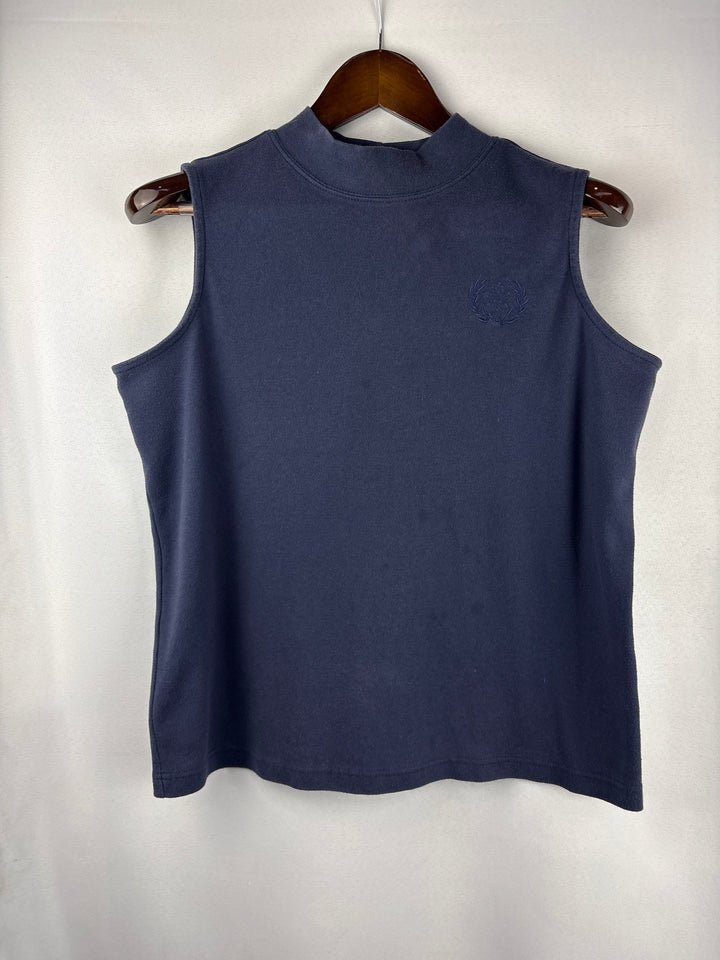 Women’s Blair Medium Navy Blue Sleeveless Mock Turtleneck