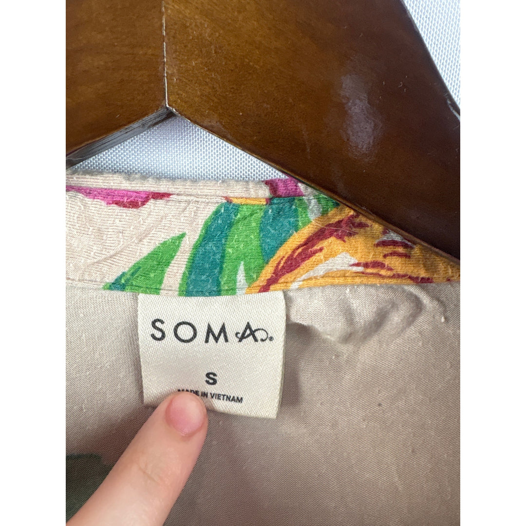 Women’s Soma Small Tan Fruit Patterned Sleep Set