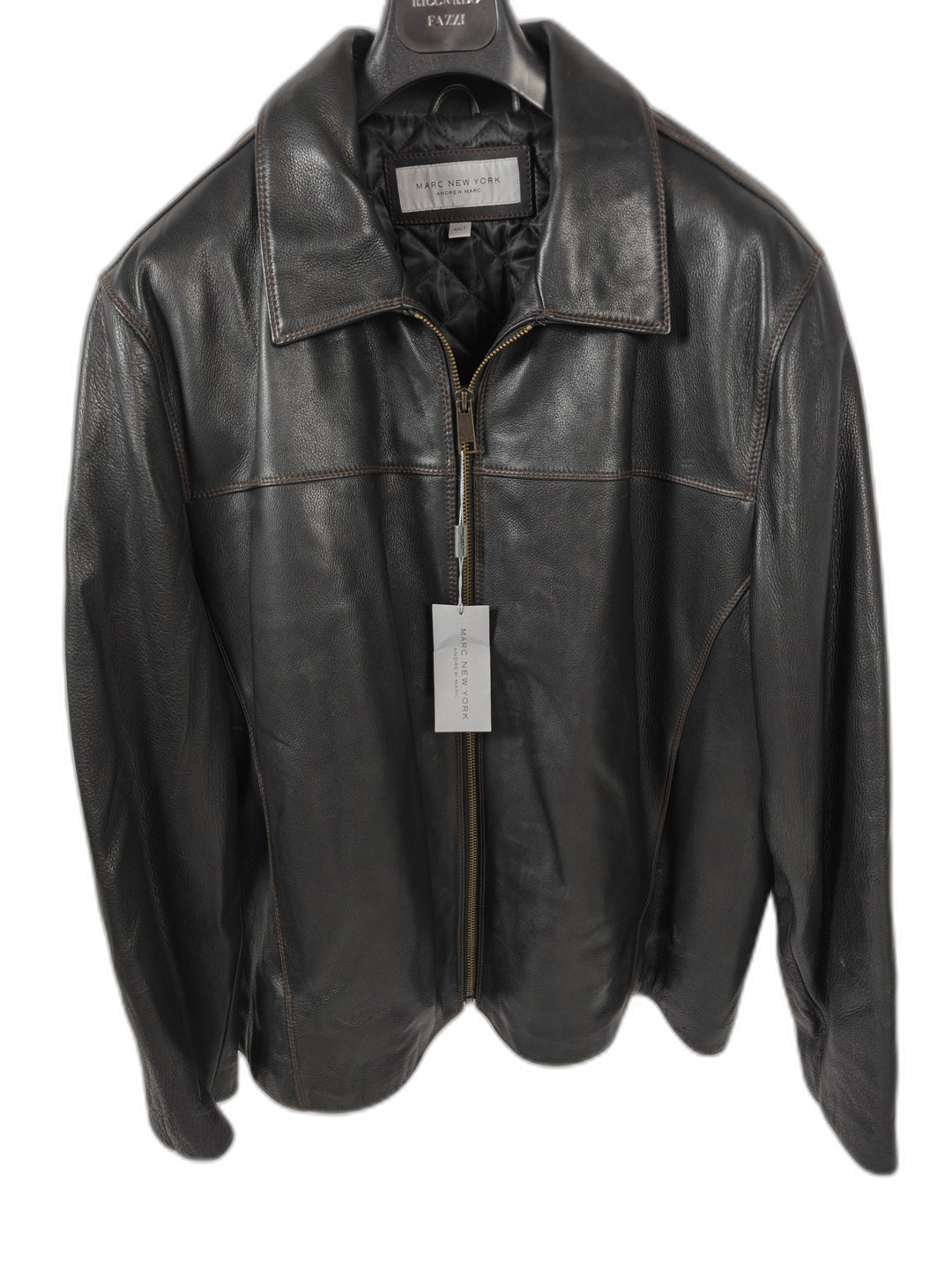 Mens Marc New York Leather Jacket Black 4XLT