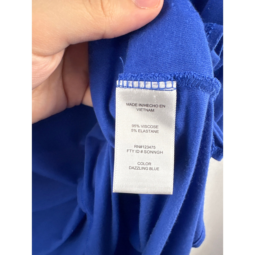 Women’s Ellen Tracy Large Cornflower Blue Short Sleeve Shirt