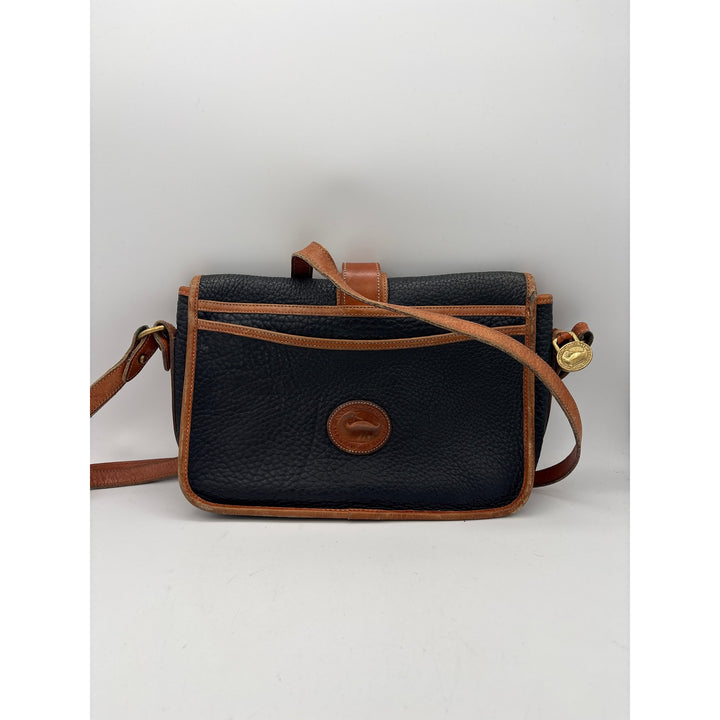 Women’s Dooney & Bourke Dark Navy Blue Leather Crossbody Bag w/ Brown Accents