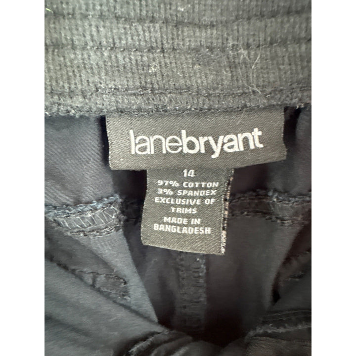 Lane Bryant Womens Black Capri Cargo Pants Size 14 Cotton/Spandex