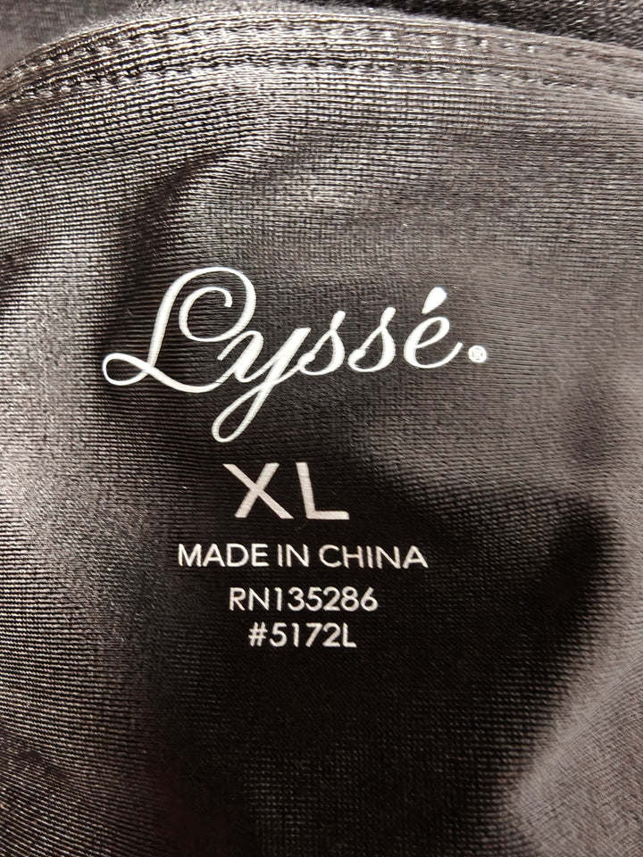 Lyssé Vegan Perforated High Waist Racer Leggings Black XL Faux Leather New