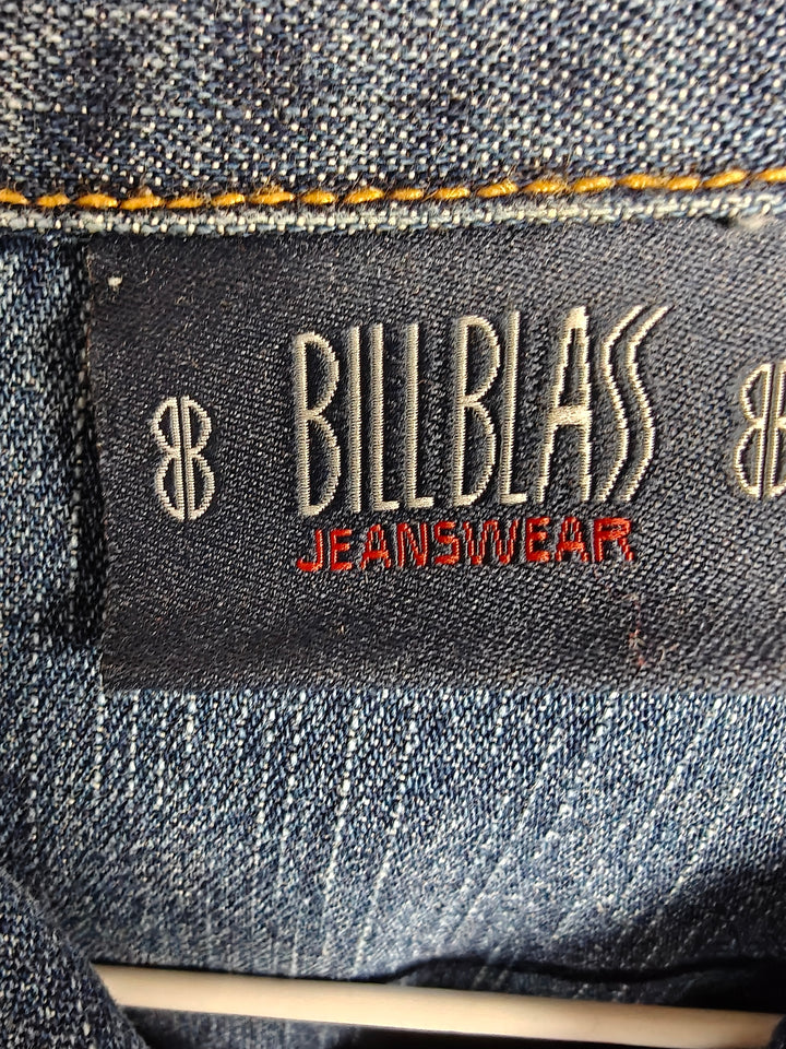 Vintage Bill Blass Womens Medium Blue Wash Cotton Trucker Jacket Size S