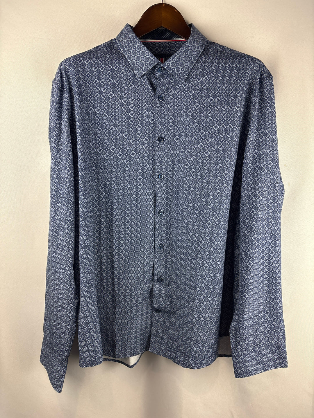 Men’s Soul of London XXL Blue Patterned Button Down