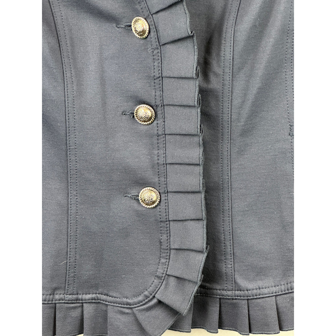 Women’s I.N.C. Navy Blue Military Style Ruffled Jacket size small