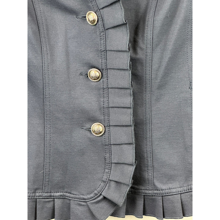 Women’s I.N.C. Navy Blue Military Style Ruffled Jacket size small