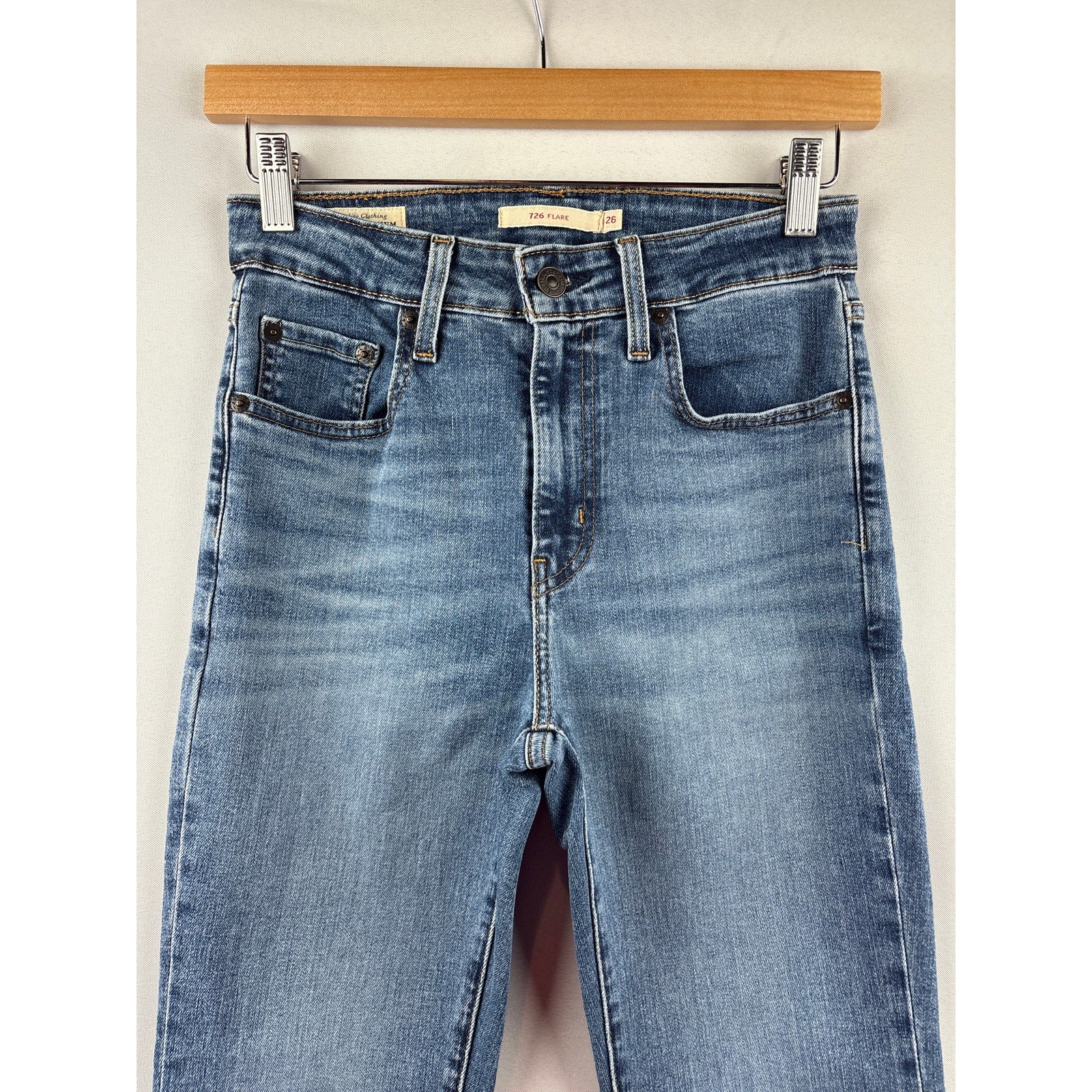 Women’s Levi’s 726 Flare Size 26 Light Blue Washed Flare Jeans