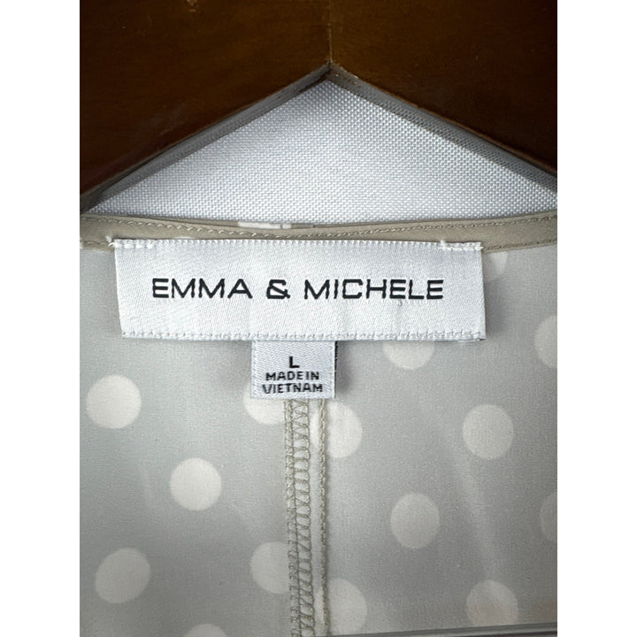 Women’s Emma & Michele Large Greige w/ White Polka Dots Romper