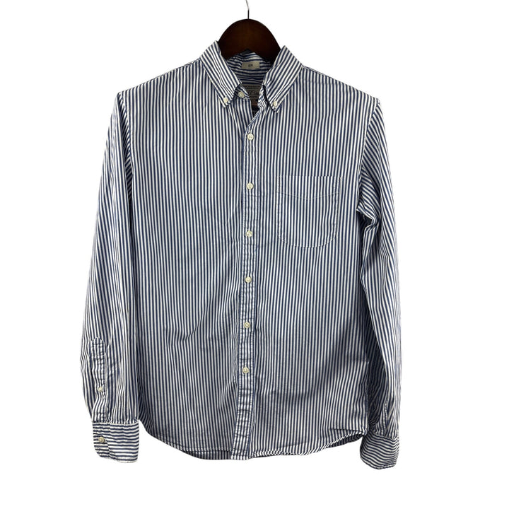 Men’s J.Crew Medium Blue & White Striped Button Up