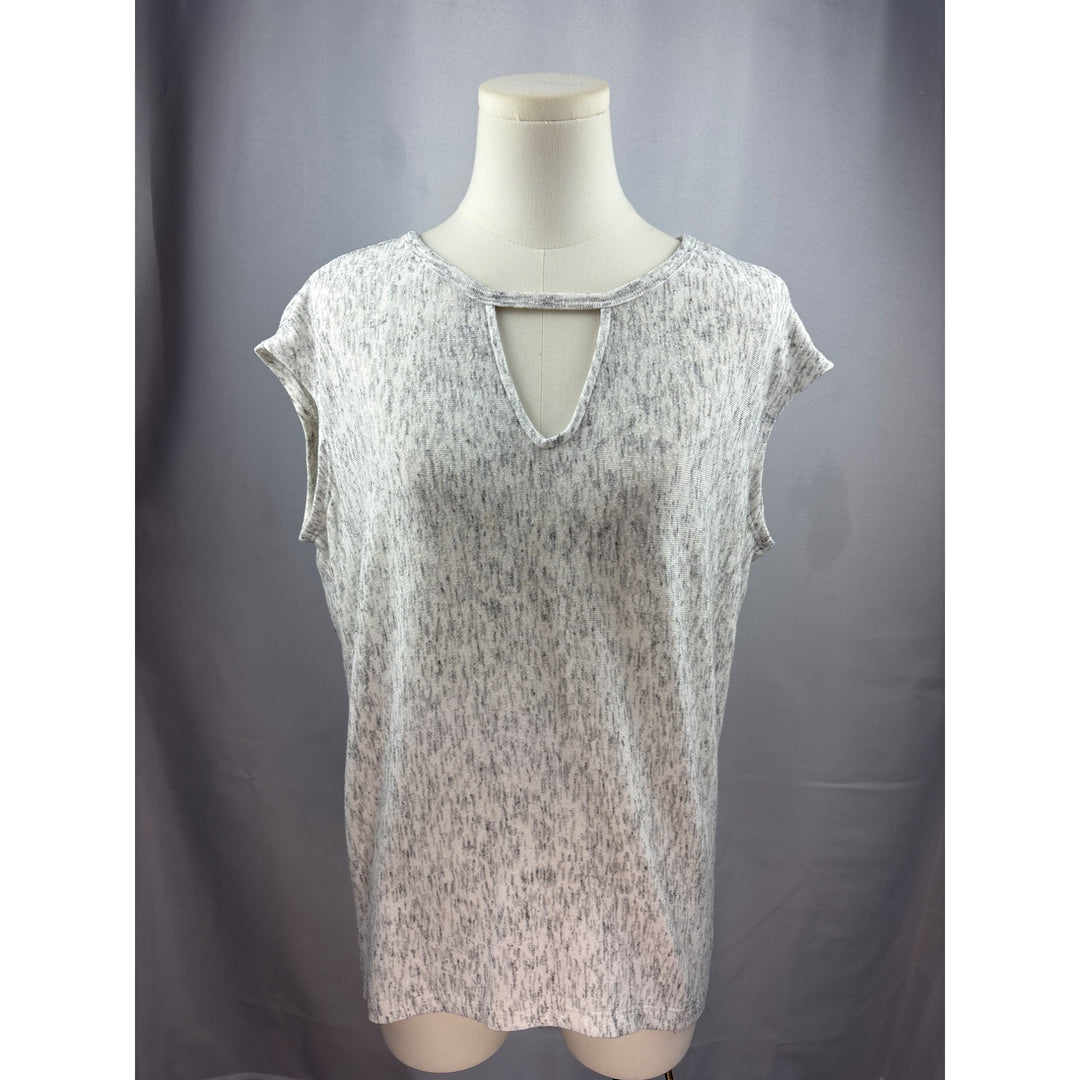 Michael Stars Womens Small Grey & White Speckled Cap Sleeve Top
