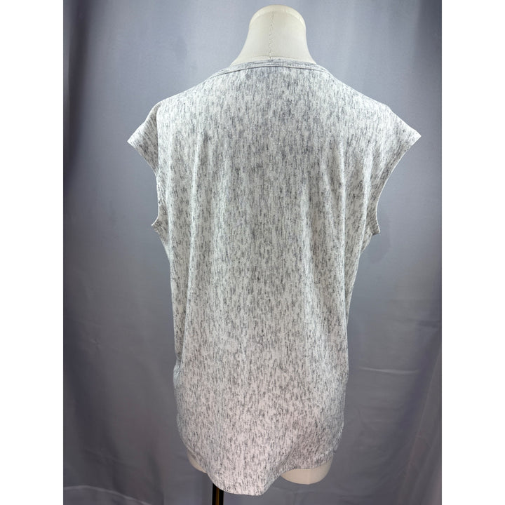 Michael Stars Womens Small Grey & White Speckled Cap Sleeve Top