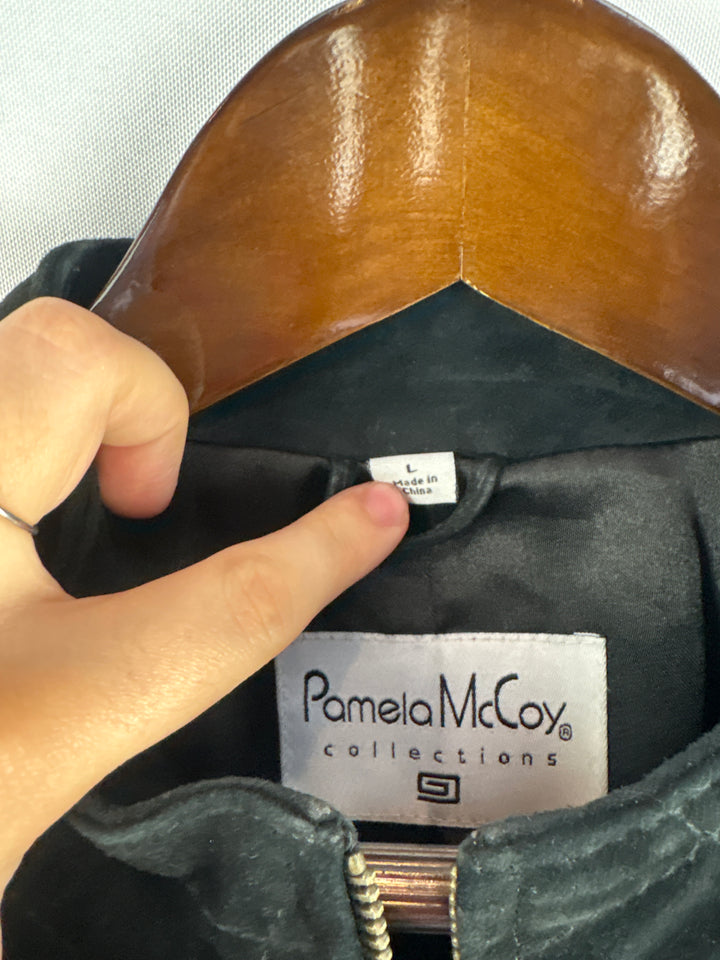 Women’s Pamela McCoy Large Black Suede Quilted Jacket