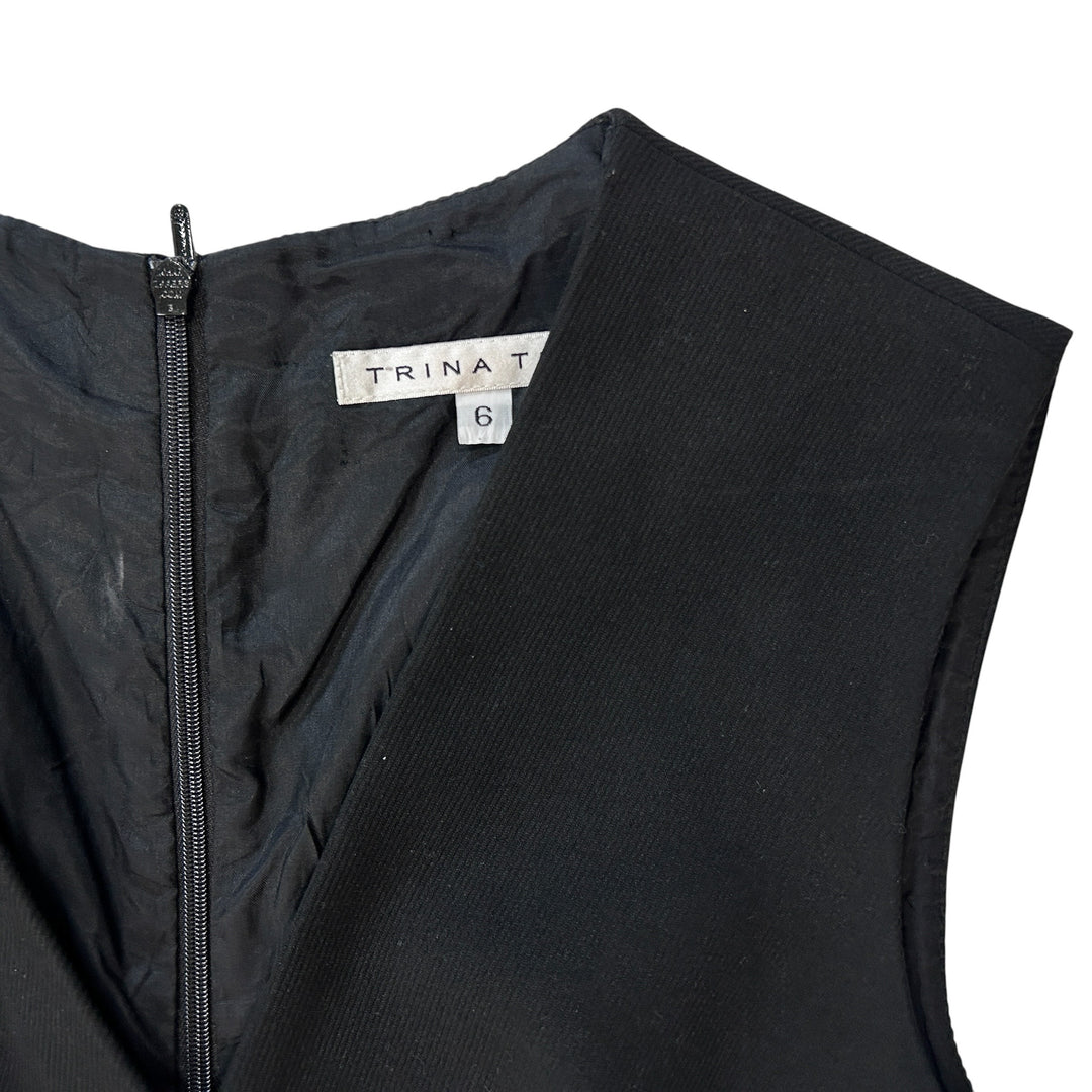 Trina Turk Women's Jumpsuit Size 6 Black "Lindsay" Pleated Minimalist Chic Capsule Wardrobe