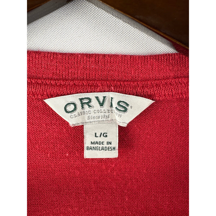 Women’s Orvis Large Brick Red V-Neck T-Shirt