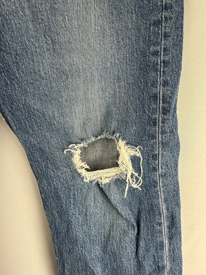 Womens Levis Wedgie Straight Ankle Length Distressed Jeans Size 29