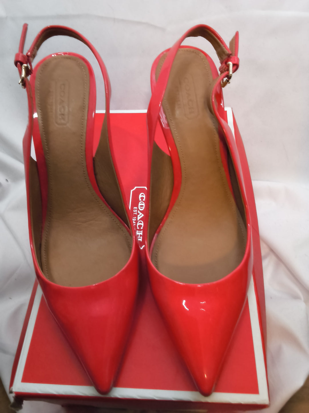 Authentic Lilly Patent Leather Pointed-Toe Slingback Size 8.5 - Excellent Condition